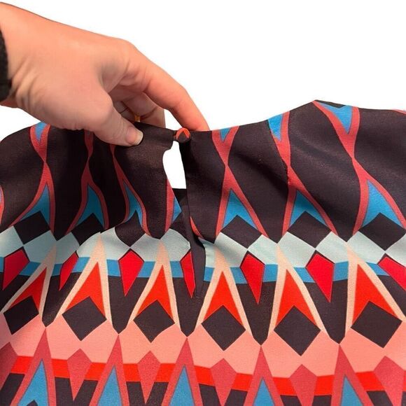 J CREW Geometric Pattern Shift Dress Size 00 - Picture 4 of 10